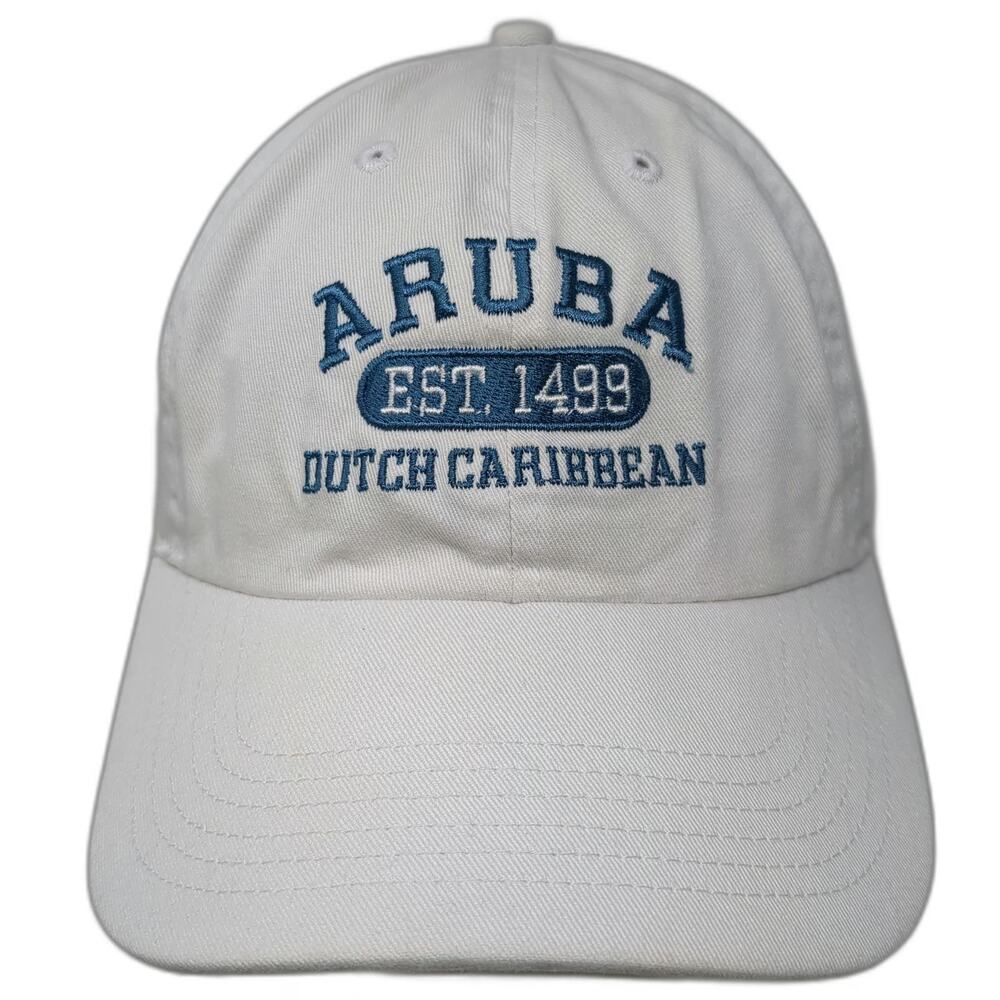 Newhattan Aruba Dutch Caribbean Baseball Cap White One Size Cotton Slideback Hat